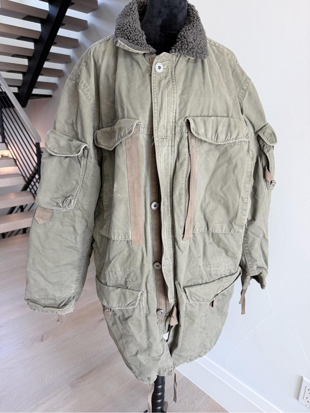 Vintage Gap Men's khaki Green Military-Style Parka Jacket size XL